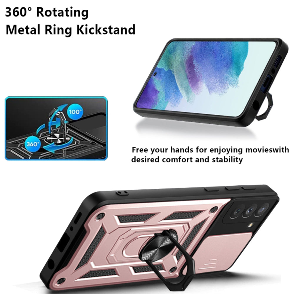 Husa de protectie Techsuit CamShield Series compatibila cu Samsung Galaxy S21 FE 5G, acoperire spate, rose gold