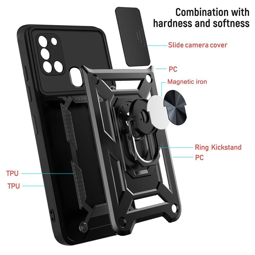 Husa de protectie Techsuit CamShield Series compatibila cu Samsung Galaxy A21s, acoperire spate, albastru