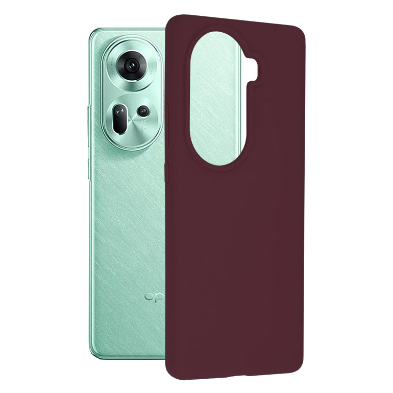 Husa de protectie Techsuit Soft Edge Silicone compatibila cu Oppo Reno11, acoperire spate, visiniu