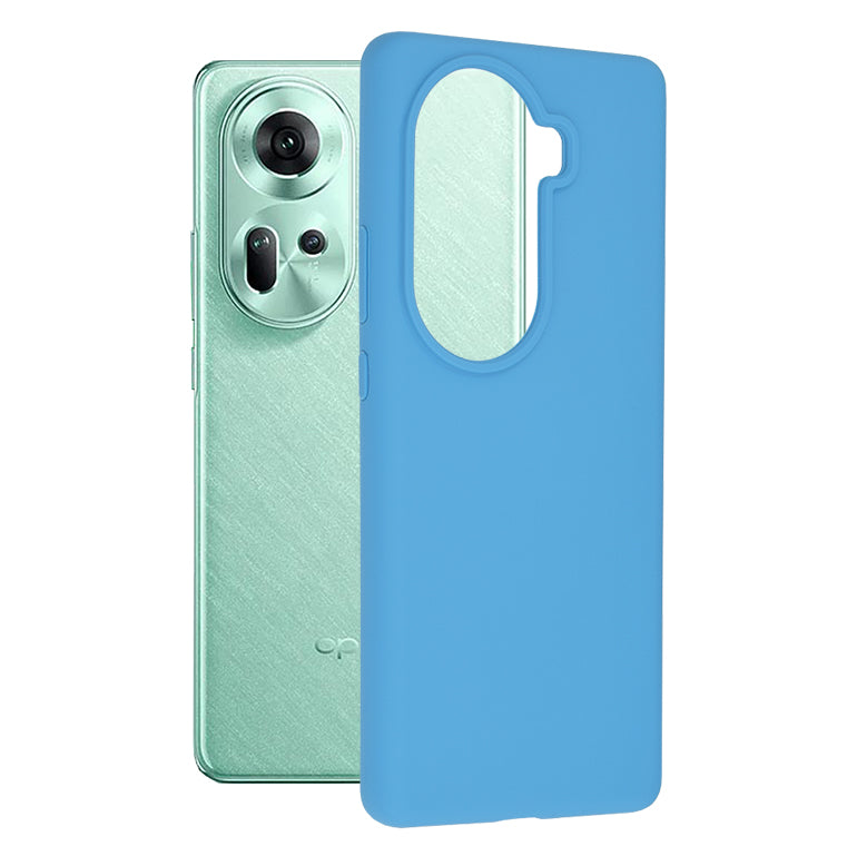 Husa de protectie Techsuit Soft Edge Silicone compatibila cu Oppo Reno11, acoperire spate, albastru deschis