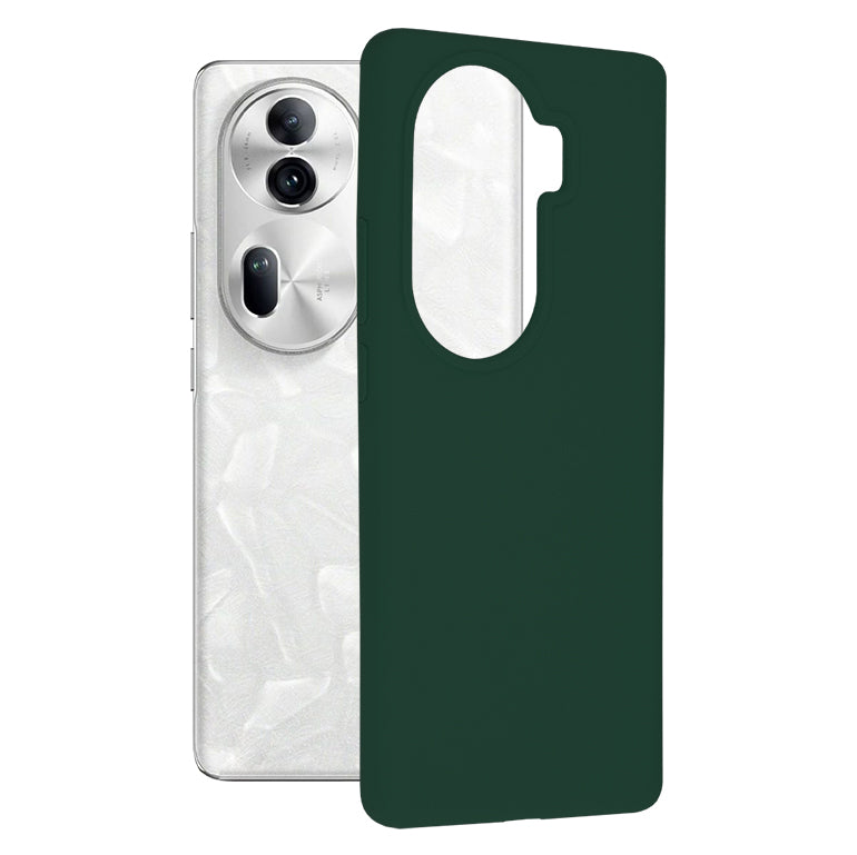 Husa de protectie Techsuit Soft Edge Silicone compatibila cu Oppo Reno11 Pro, acoperire spate, verde inchis