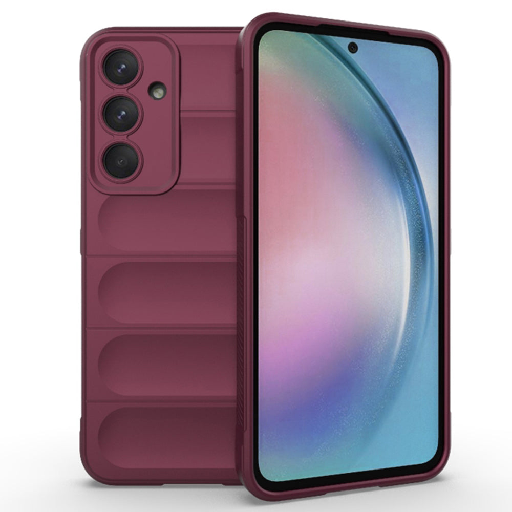 Husa de protectie Techsuit Magic Shield compatibila cu Samsung Galaxy A55 5G, acoperire spate, visiniu