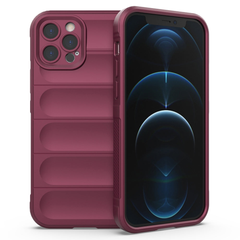 Husa de protectie Techsuit Magic Shield compatibila cu Apple iPhone 12 Pro Max, acoperire spate, visiniu