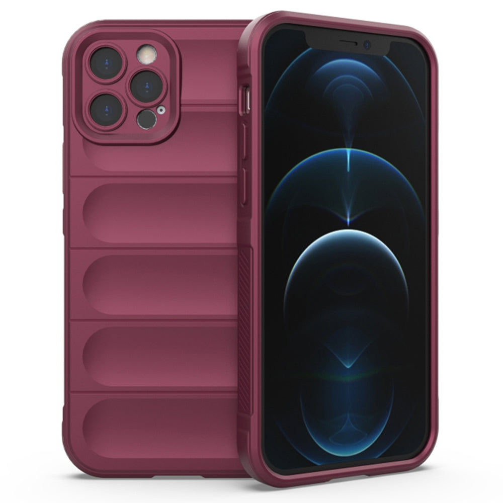 Husa de protectie Techsuit Magic Shield compatibila cu Apple iPhone 12 Pro, acoperire spate, visiniu