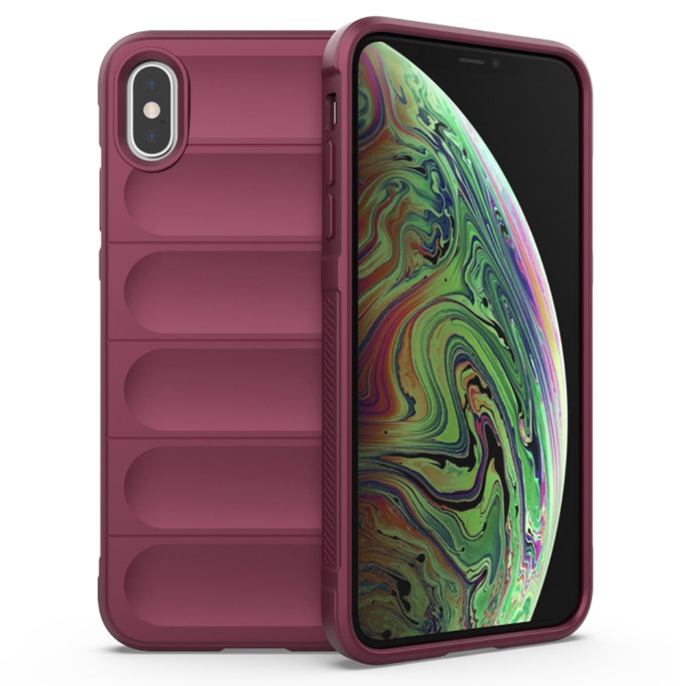Husa de protectie Techsuit Magic Shield compatibila cu Apple iPhone XS Max, acoperire spate, visiniu