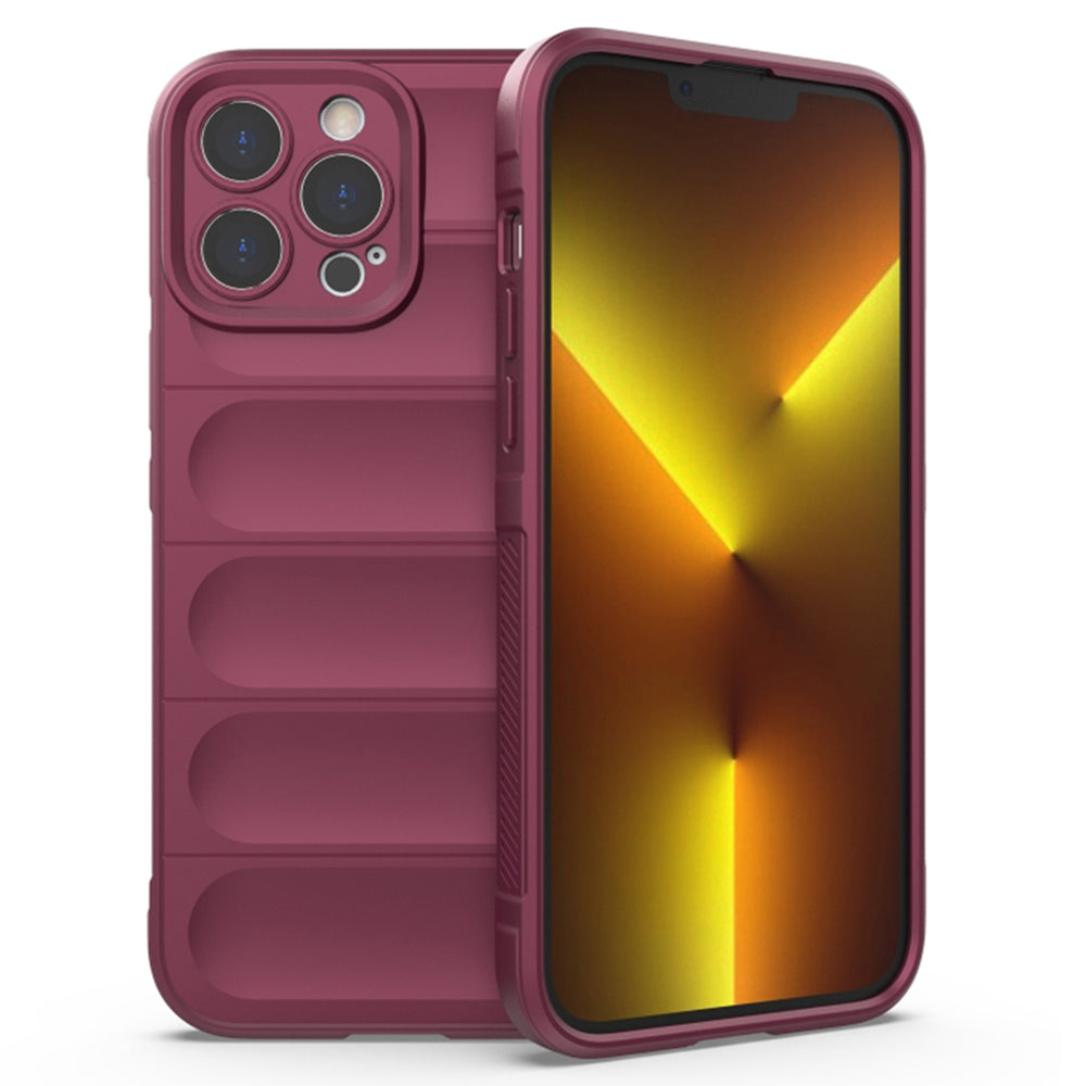 Husa de protectie Techsuit Magic Shield compatibila cu Apple iPhone 13 Pro Max, acoperire spate, visiniu