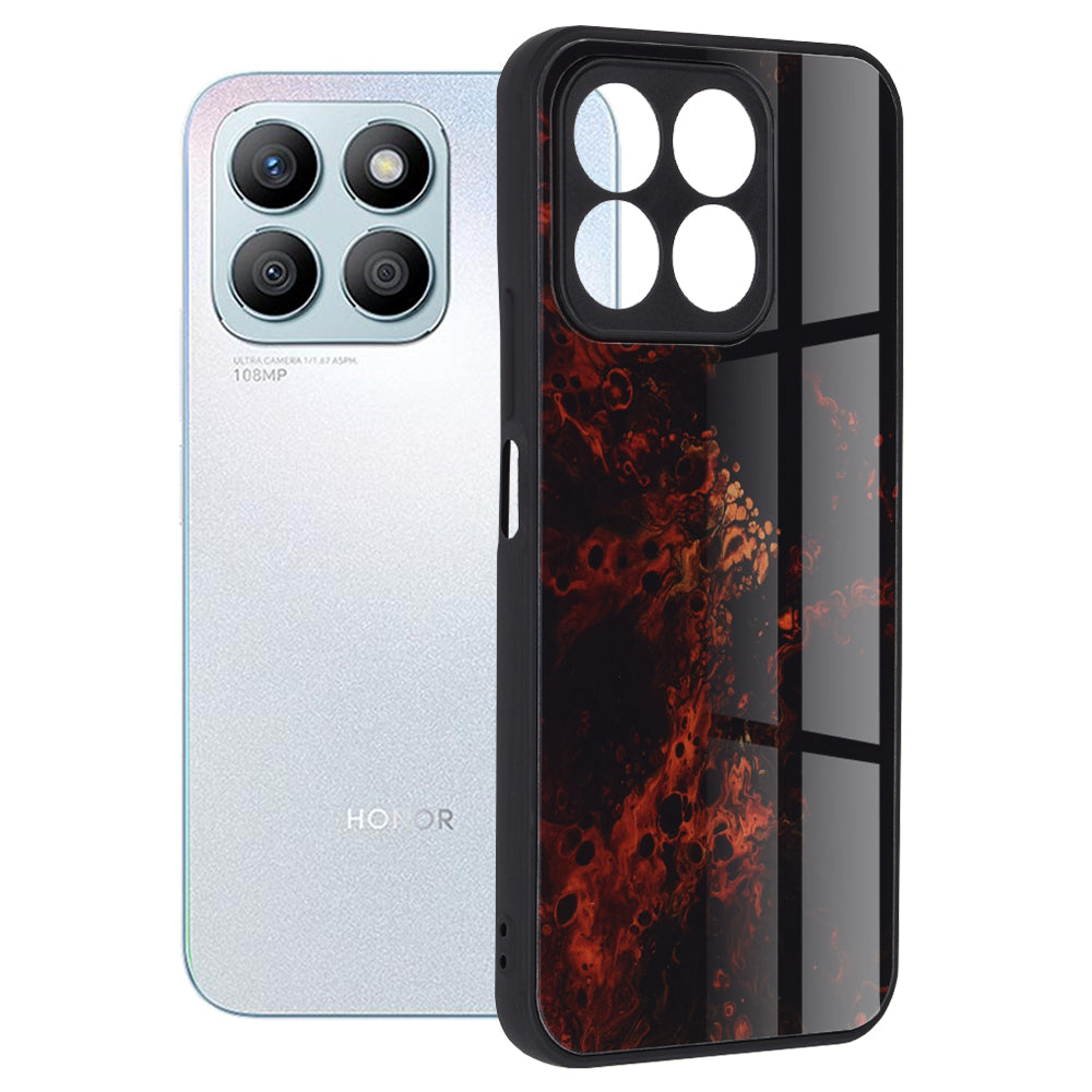 Husa de protectie Techsuit Glaze Series compatibila cu Honor X8b, acoperire spate, Red Nebula