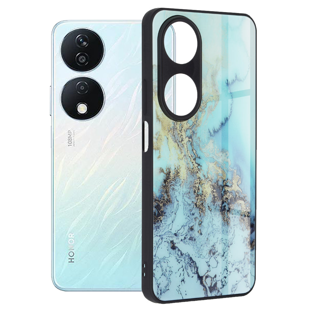 Husa de protectie Techsuit Glaze Series compatibila cu Honor X8 5G, acoperire spate, Blue Ocean
