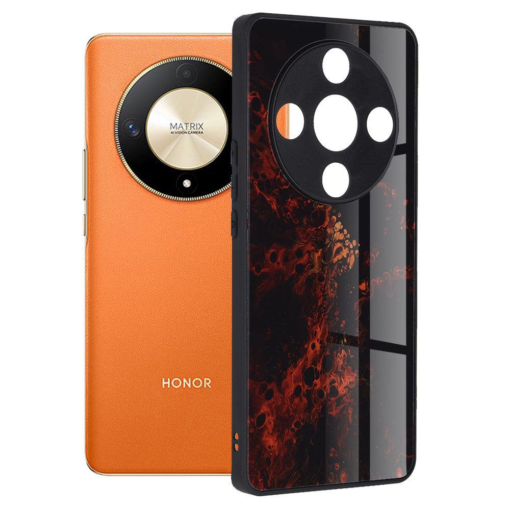 Husa de protectie Techsuit Glaze Series compatibila cu Honor 90 SMART, acoperire spate, Red Nebula
