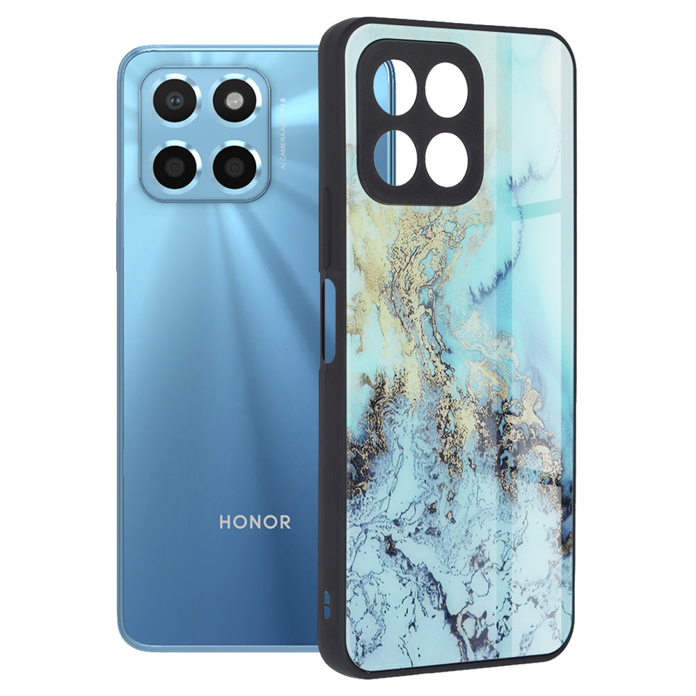 Husa de protectie Techsuit Glaze Series compatibila cu Honor X6, acoperire spate, Blue Ocean