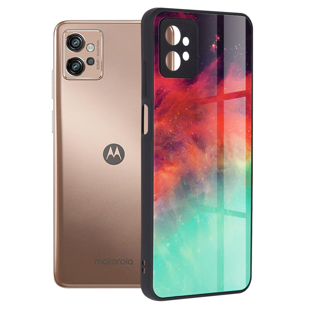 Husa de protectie Techsuit Glaze Series compatibila cu Motorola Moto G32, acoperire spate, Fiery Ocean