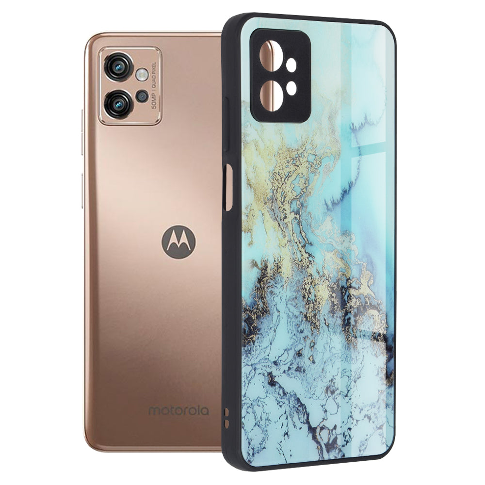 Husa de protectie Techsuit Glaze Series compatibila cu Motorola Moto G32, acoperire spate, Blue Ocean