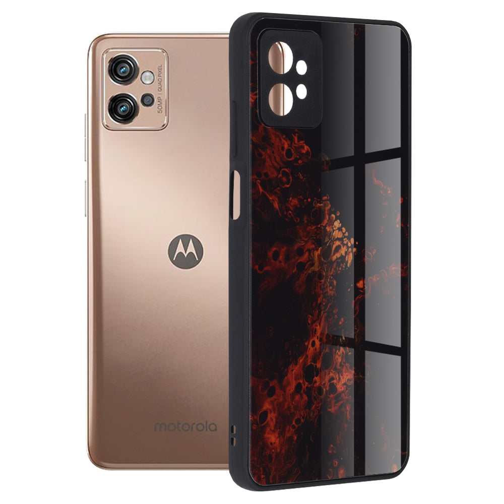 Husa de protectie Techsuit Glaze Series compatibila cu Motorola Moto G32, acoperire spate, Red Nebula
