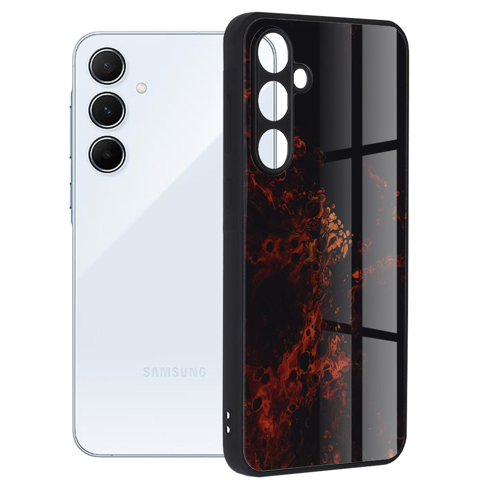 Husa de protectie Techsuit Glaze Series compatibila cu Samsung Galaxy A55 5G, acoperire spate, Red Nebula