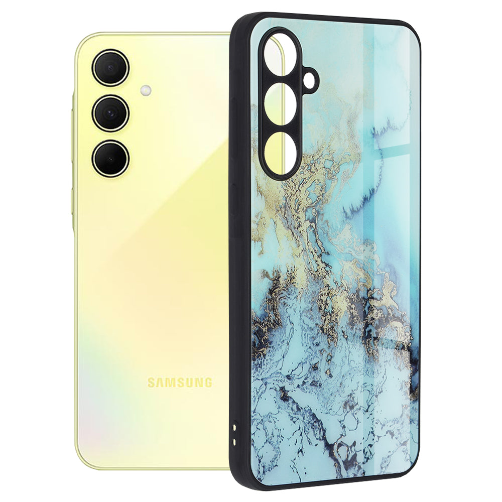 Husa de protectie Techsuit Glaze Series compatibila cu Samsung Galaxy A35 5G, acoperire spate, Red Nebula