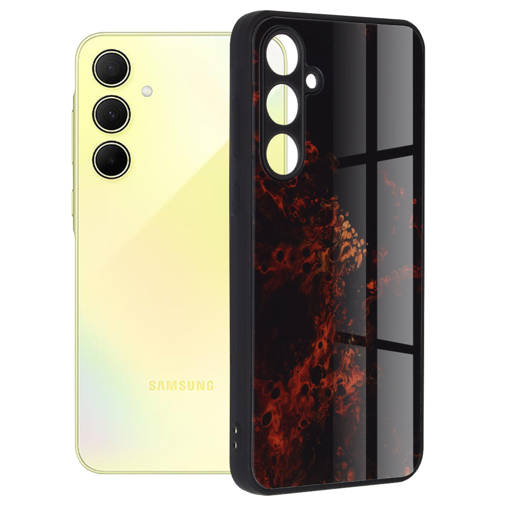 Husa de protectie Techsuit Glaze Series compatibila cu Samsung Galaxy A50, acoperire spate, Red Nebula