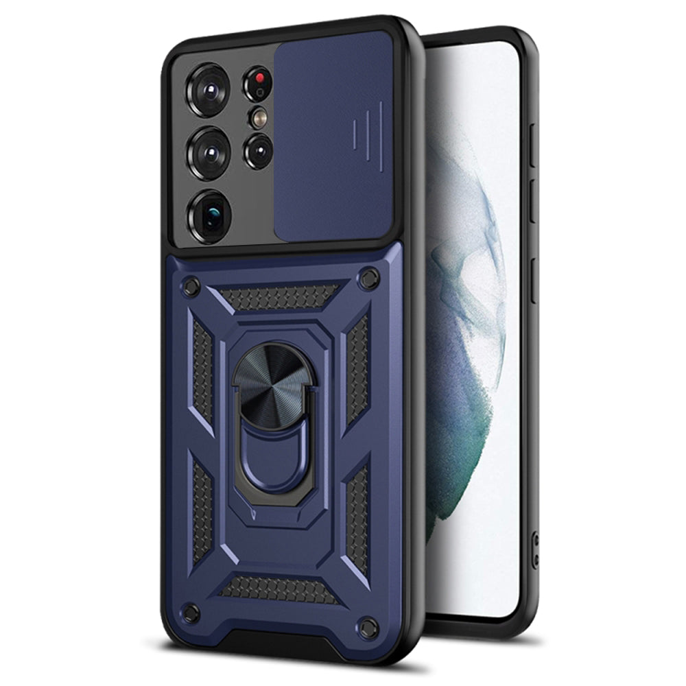 Husa de protectie Techsuit CamShield Series compatibila cu Samsung Galaxy S21 Ultra 5G, acoperire spate, albastru