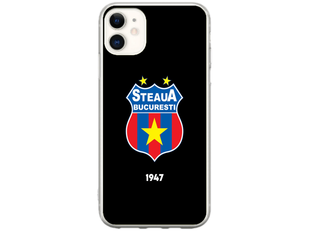 Husa Silicon HQCover compatibila cu Apple iPhone 12 Mini, model Steaua Bucuresti, rezistenta la socuri si zgarieturi, SP1M00004