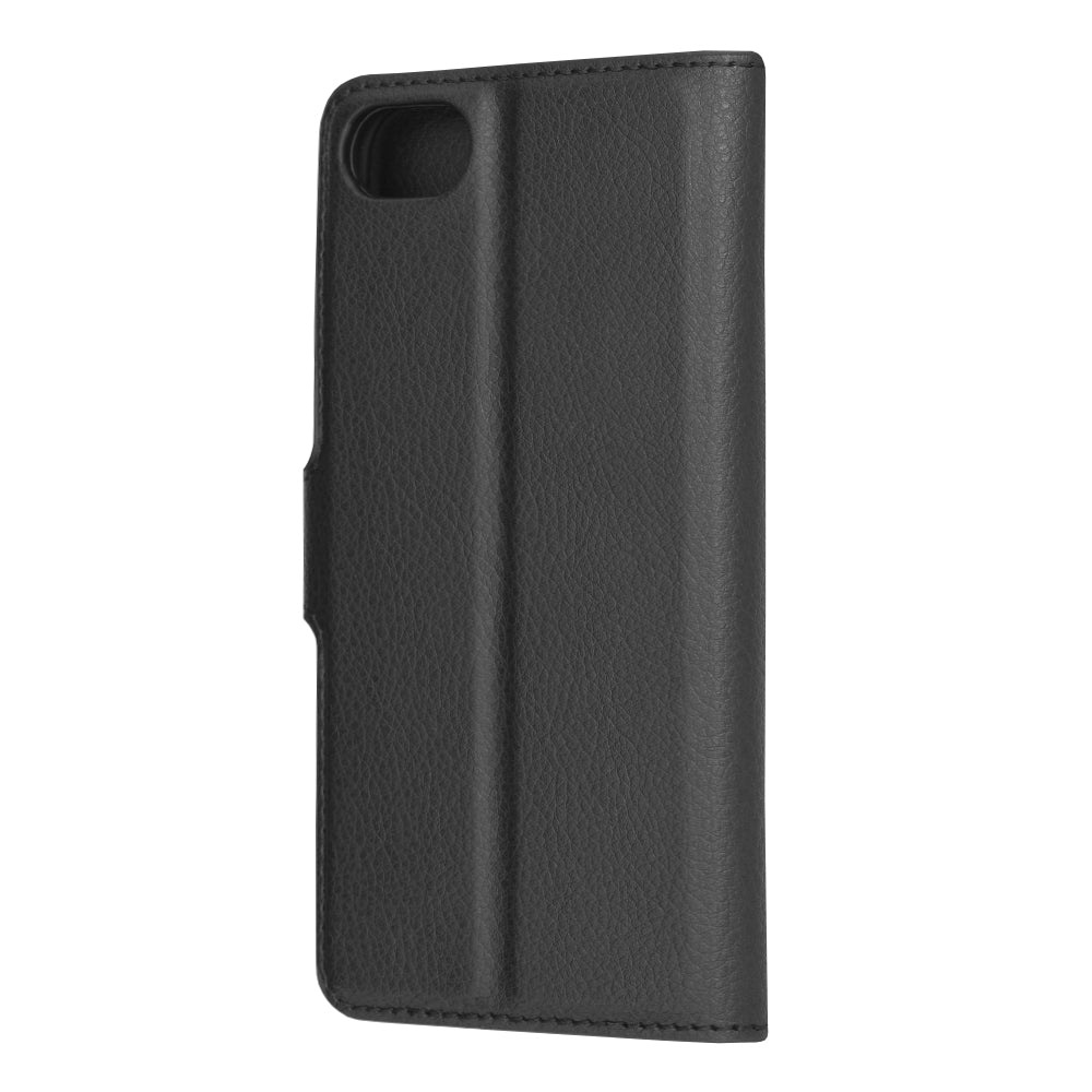 Husa de protectie Techsuit Leather Folio compatibila cu Apple iPhone 8, acoperire spate, negru