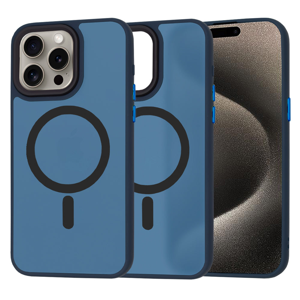 Husa de protectie Techsuit HaloFrost Series compatibila cu Apple iPhone 15 Pro Max , acoperire spate, albastru inchis