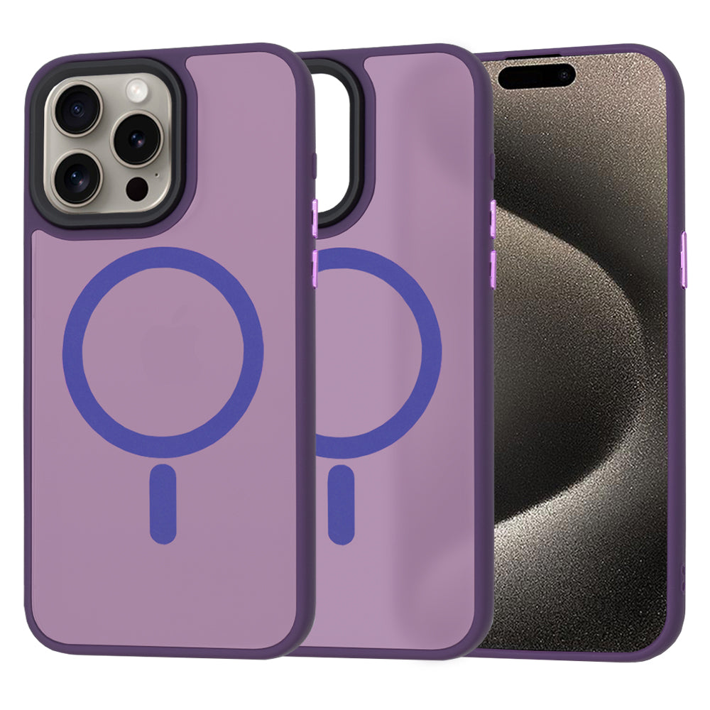 Husa de protectie Techsuit HaloFrost Series compatibila cu Apple iPhone 15 Pro Max , acoperire spate, mov inchis