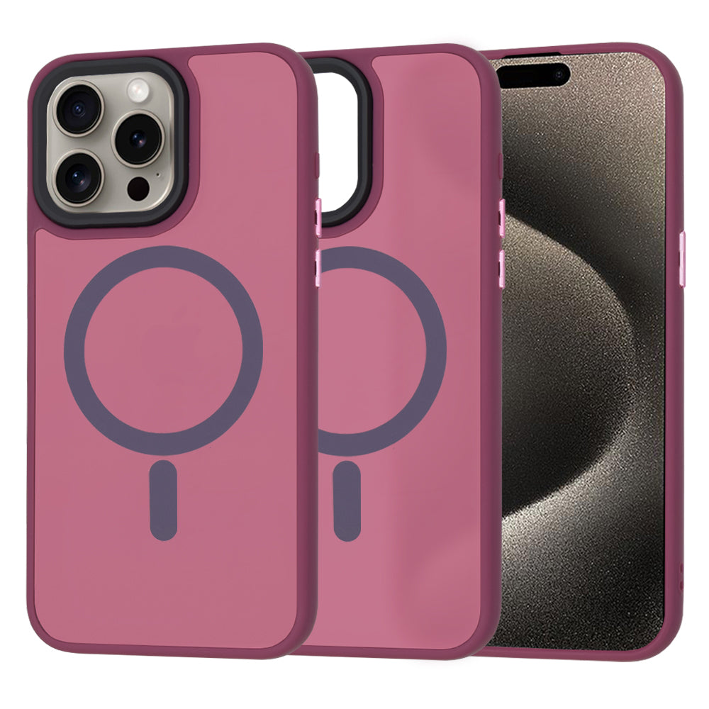 Husa de protectie Techsuit HaloFrost Series compatibila cu Apple iPhone 15 Pro Max , acoperire spate, visiniu
