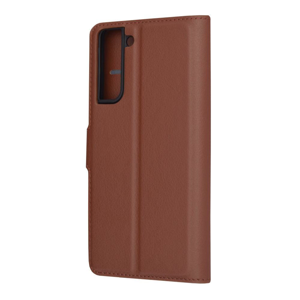 Husa de protectie Techsuit Leather Folio compatibila cu Samsung Galaxy S21 FE 5G, acoperire spate, maro