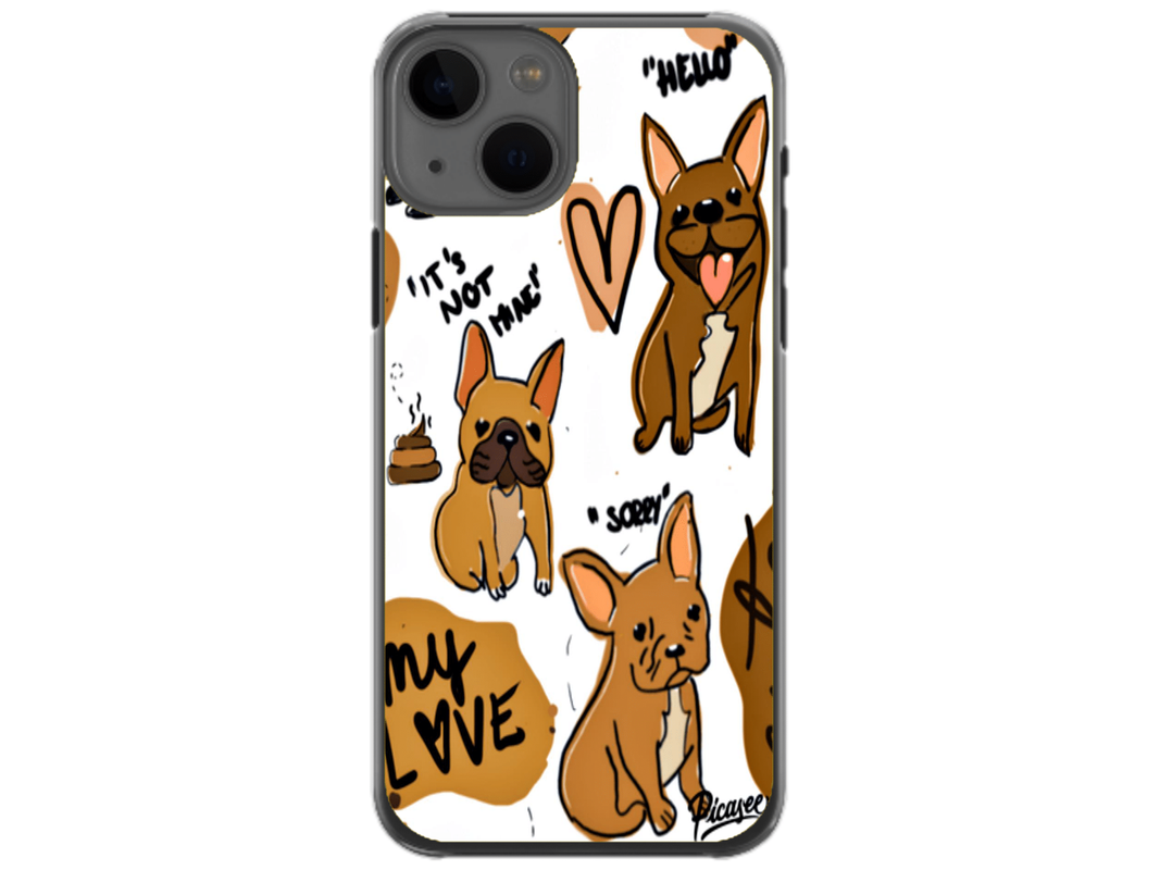 Husa Silicon HQCover compatibila cu Apple iPhone 15, model Dogs, rezistenta la socuri si zgarieturi, SP1M00042