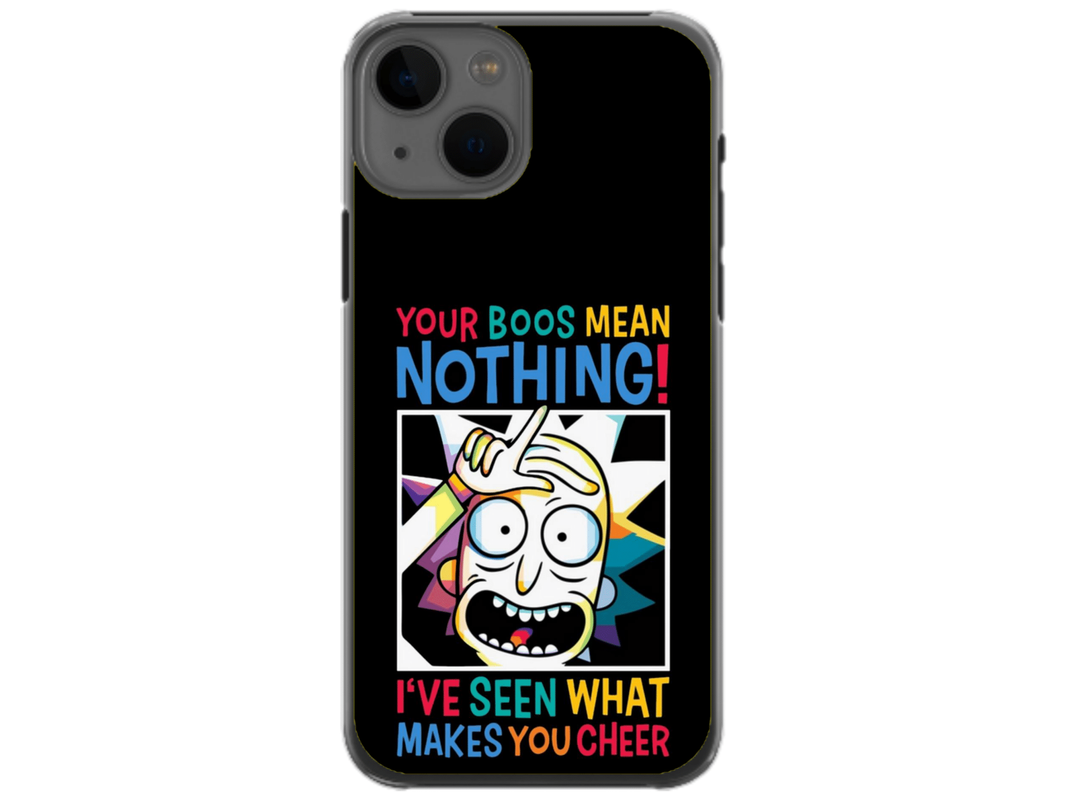 Husa Silicon HQCover compatibila cu Apple iPhone 14 Plus, model Rick and Morty, rezistenta la socuri si zgarieturi, SP1M00048