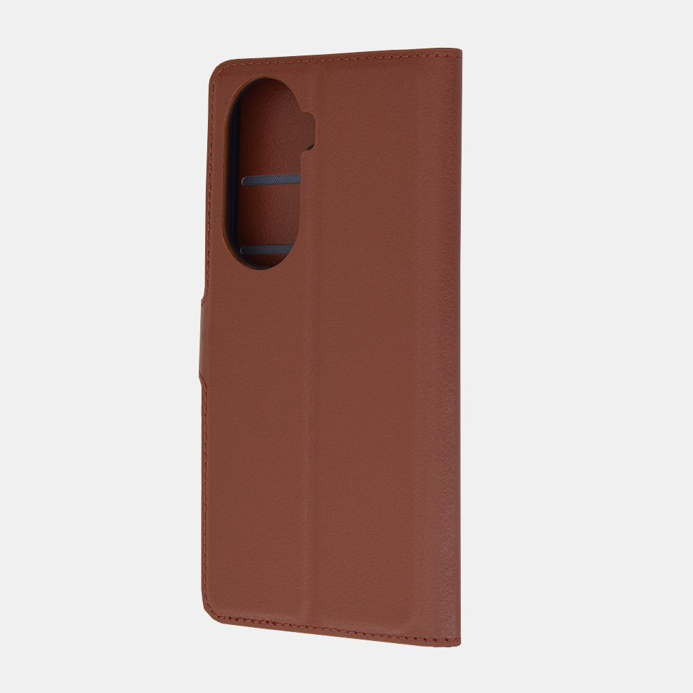 Husa de protectie Techsuit Leather Folio compatibila cu Huawei nova 12 SE, acoperire spate, maro