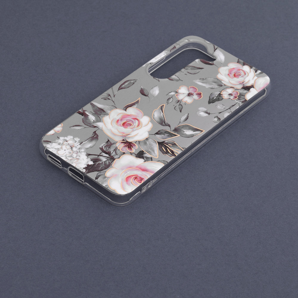 Husa de protectie Techsuit Marble Series compatibila cu Samsung Galaxy S23, acoperire spate, Bloom of Ruth, Gray