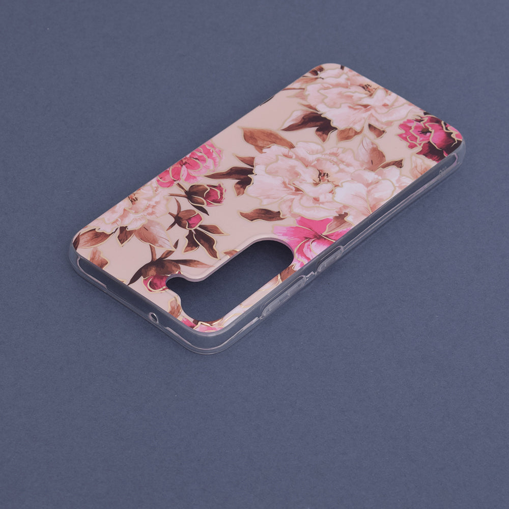 Husa de protectie Techsuit Marble Series compatibila cu Samsung Galaxy S23, acoperire spate, Mary, Berry Nude