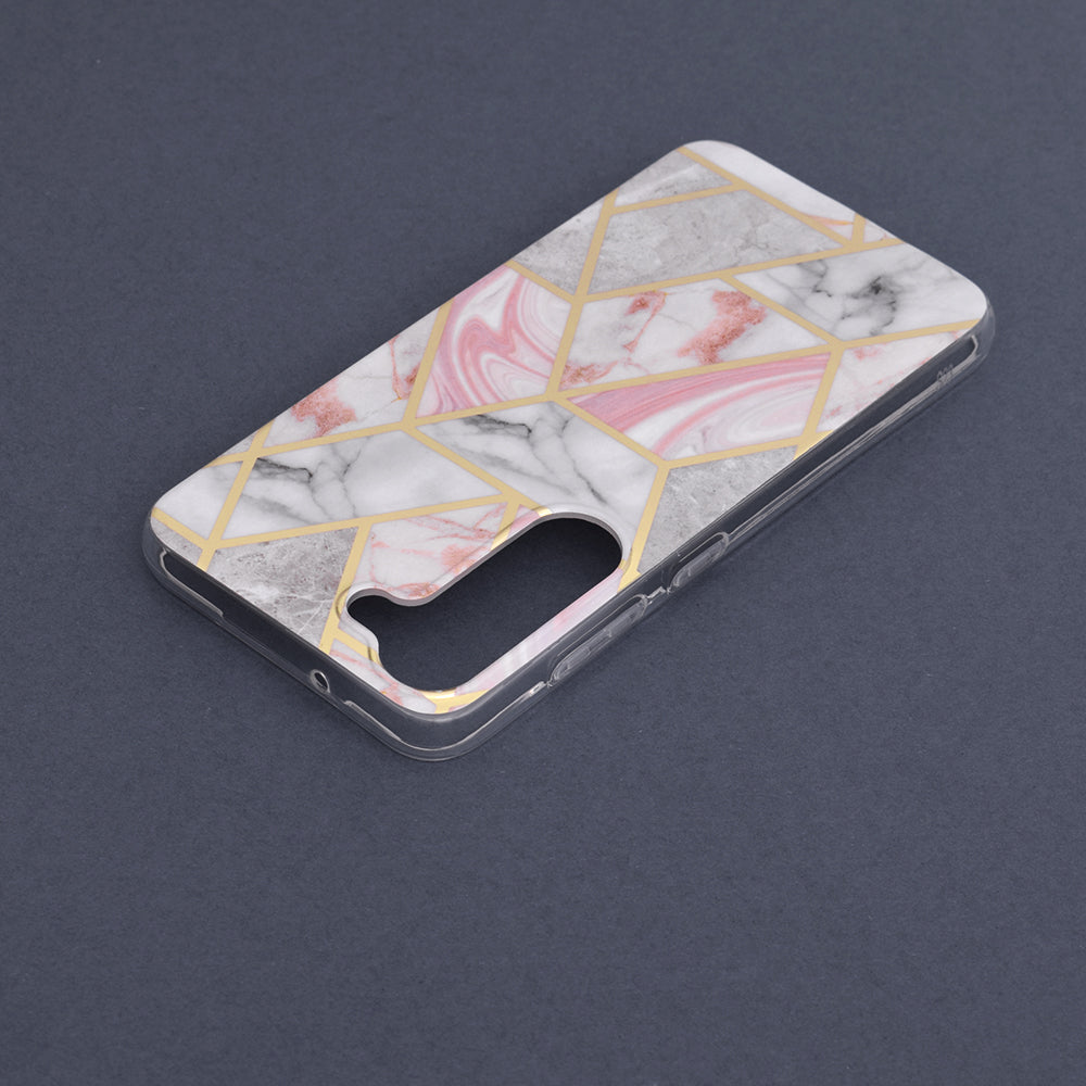 Husa de protectie Techsuit Marble Series compatibila cu Samsung Galaxy S23, acoperire spate, Pink Hex