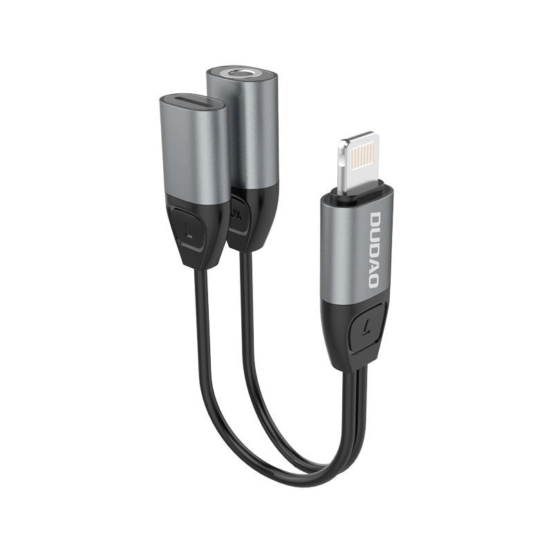 Adaptor Lightning - Lightning + Jack 3.5mm (Gri) Dudao L17I+