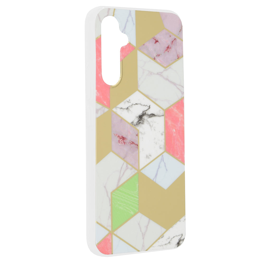 Husa de protectie Techsuit Marble Series compatibila cu Samsung Galaxy A34 5G, acoperire spate, Purple Hex