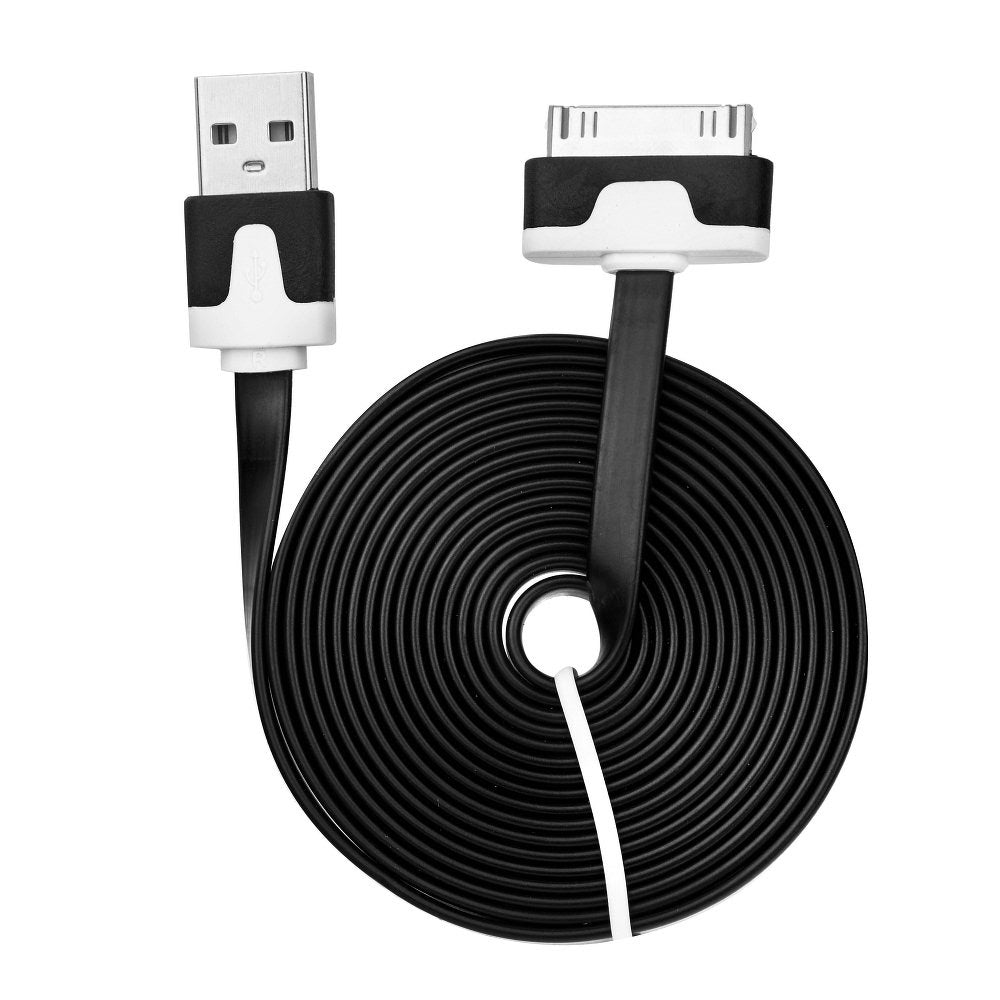 Cablu Date & Incarcare Plat APPLE iPhone 4 (30 Pini) - 2 Metri (Negru)