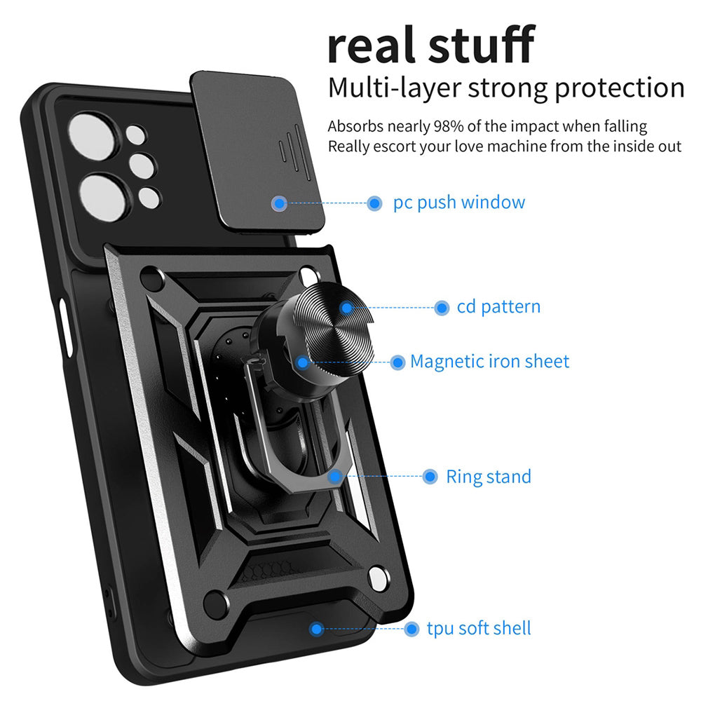 Husa de protectie Techsuit CamShield Series compatibila cu Realme C31, acoperire spate, negru