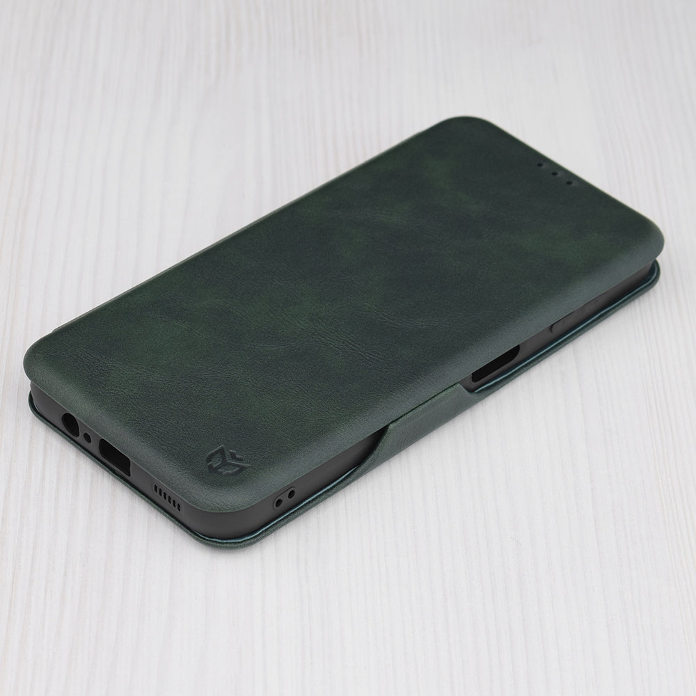 Husa de protectie Techsuit Safe Wallet Plus compatibila cu Samsung Galaxy A14 5G, acoperire spate, verde