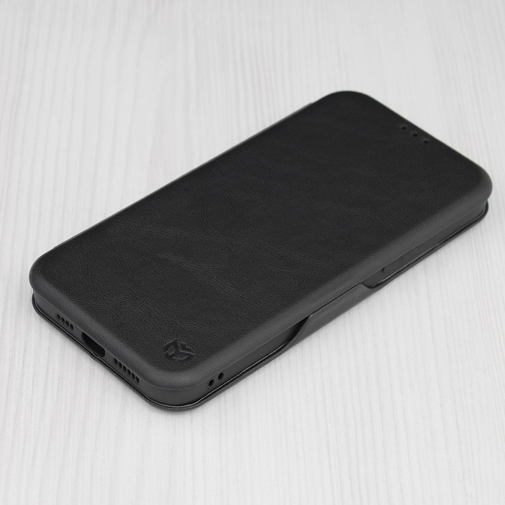 Husa de protectie Techsuit Safe Wallet Plus compatibila cu Apple iPhone 13 Pro Max, acoperire spate, negru