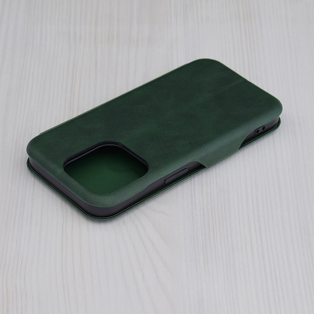 Husa de protectie Techsuit Safe Wallet Plus compatibila cu Apple iPhone 15 Pro, acoperire spate, verde