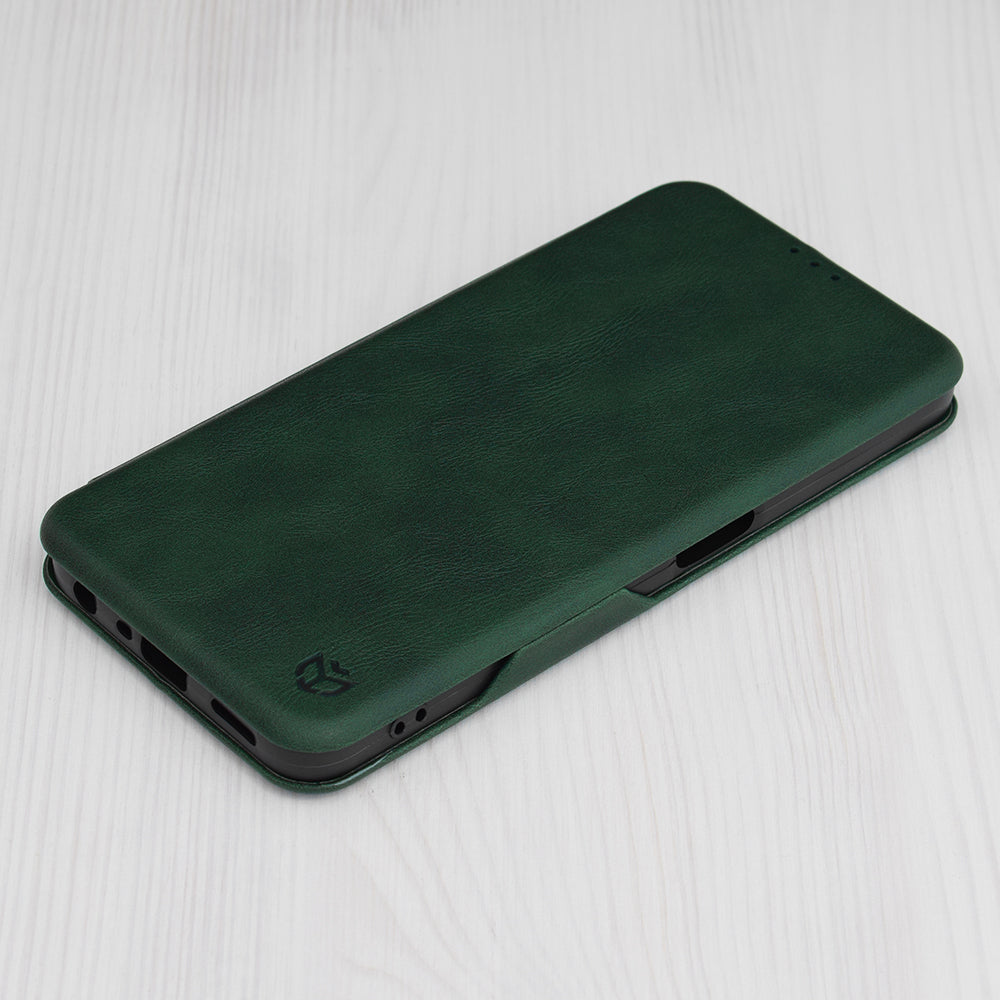 Husa de protectie Techsuit Safe Wallet Plus compatibila cu Oppo A58 5G, acoperire spate, verde