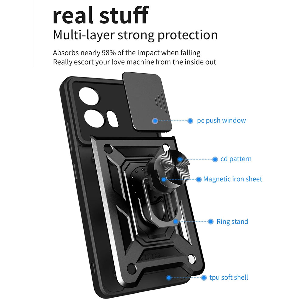 Husa de protectie Techsuit CamShield Series compatibila cu Motorola Edge 30 Fusion, acoperire spate, negru