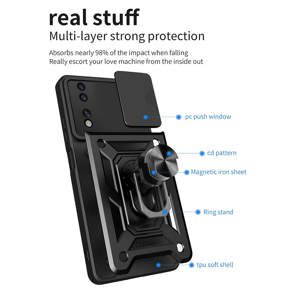 Husa de protectie Techsuit CamShield Series compatibila cu Honor 70, acoperire spate, negru