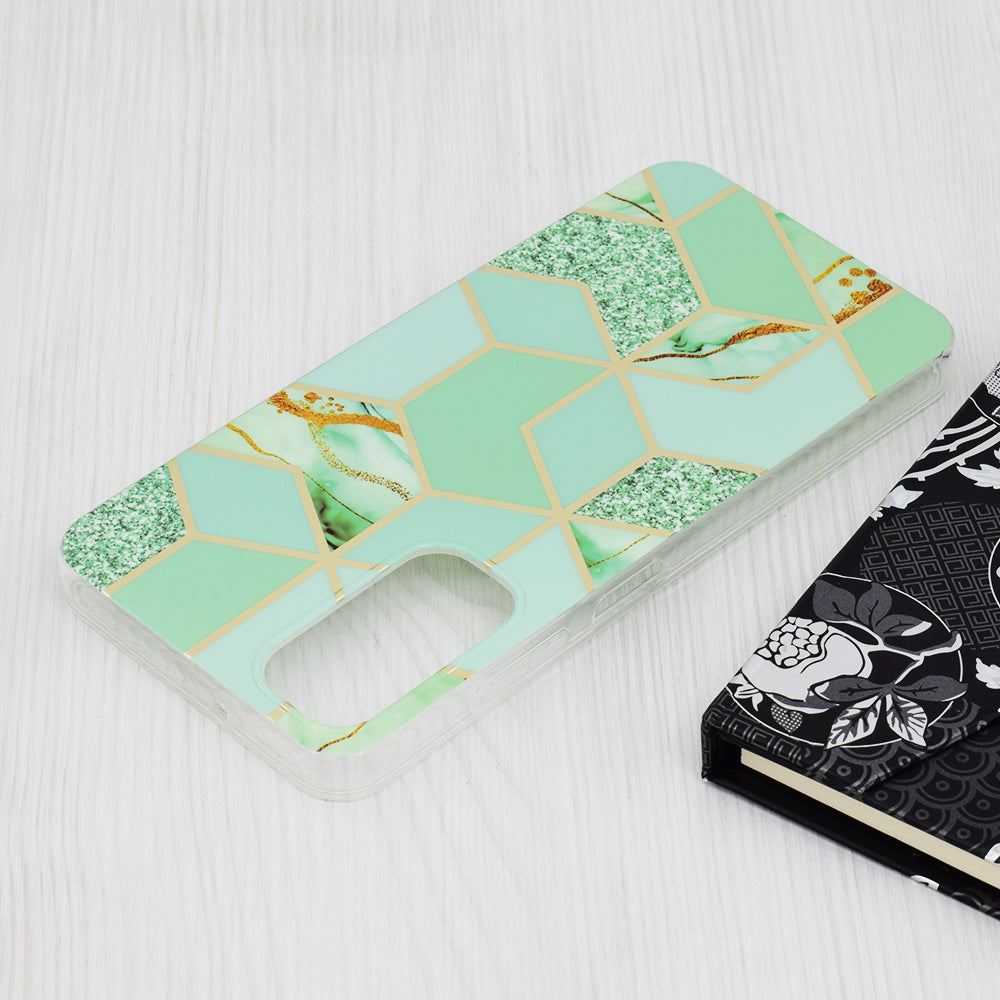 Husa de protectie Techsuit Marble Series compatibila cu Samsung Galaxy A05s, acoperire spate, Green Hex