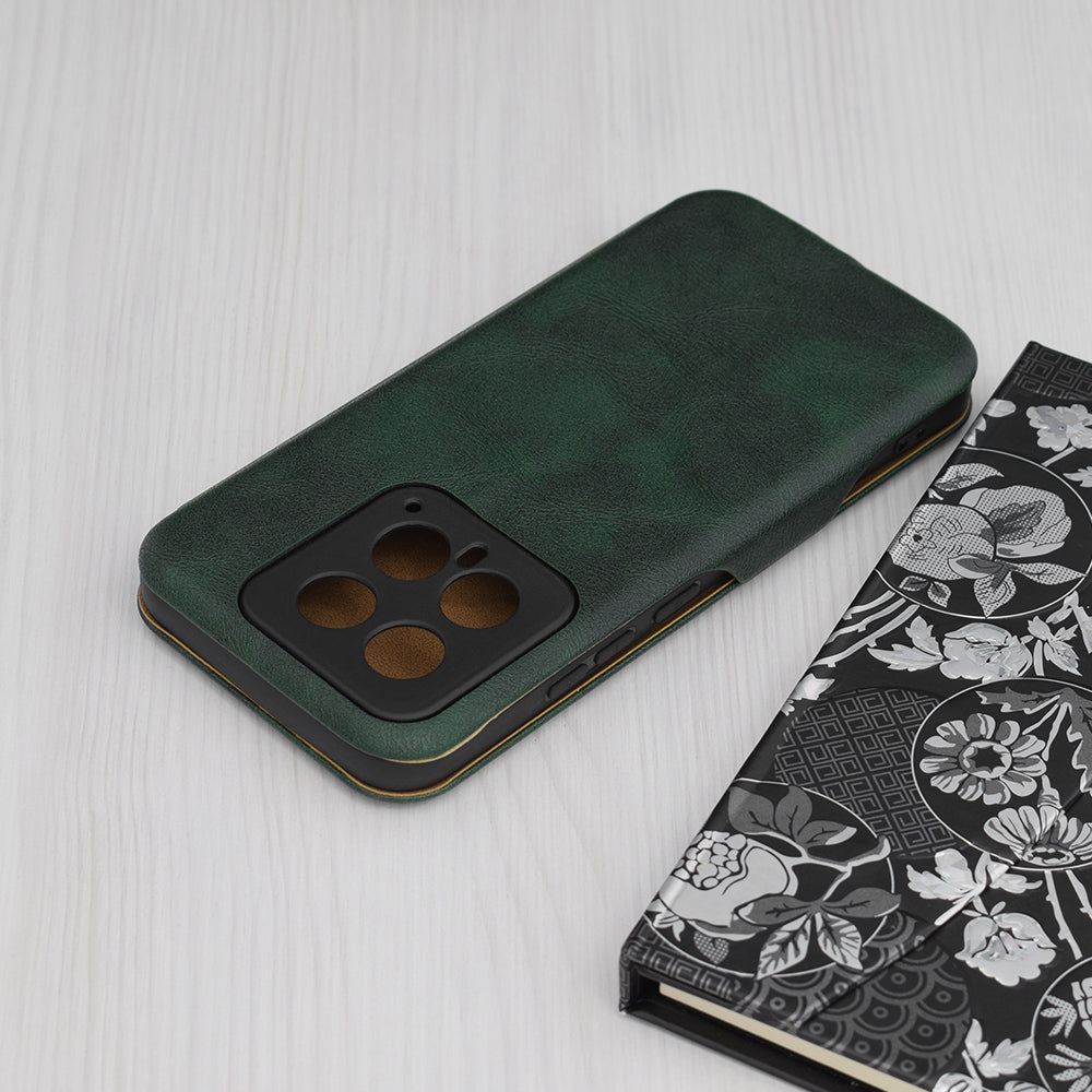 Husa de protectie Techsuit Safe Wallet Plus compatibila cu Xiaomi 14, acoperire spate, verde