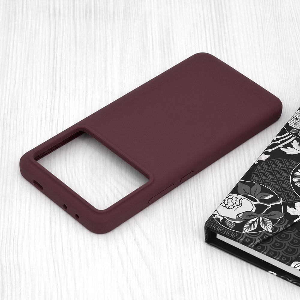 Husa de protectie Techsuit Soft Edge Silicone compatibila cu Xiaomi Poco X6 Pro, acoperire spate, visiniu