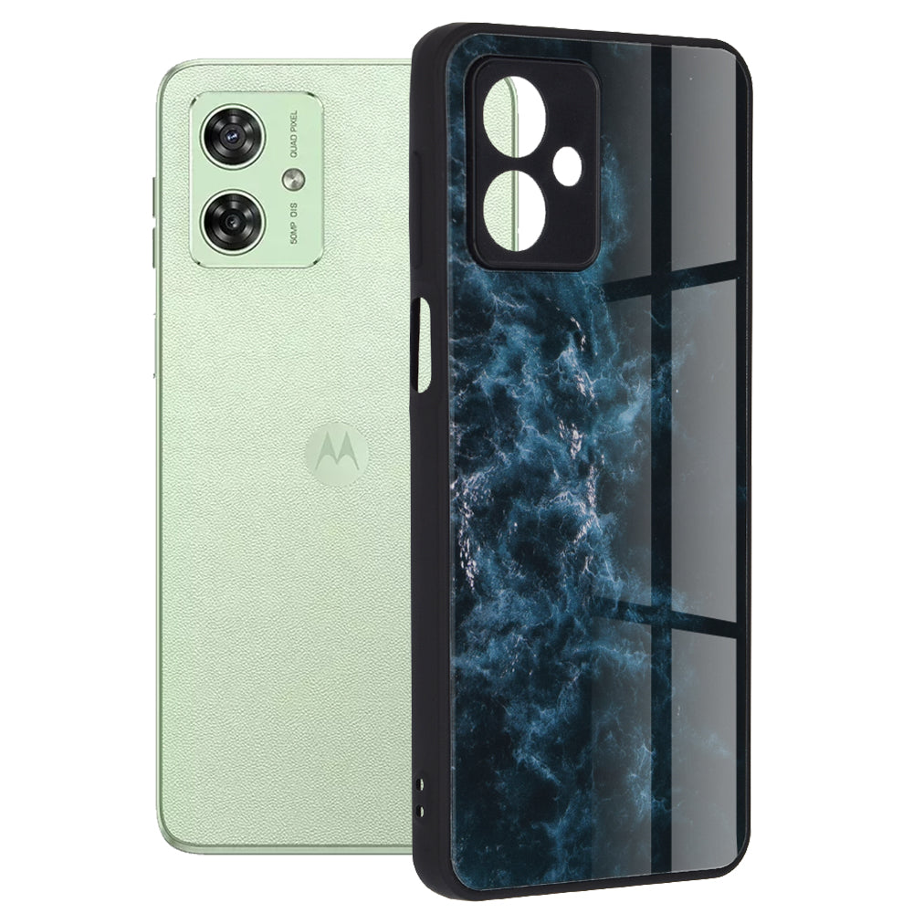 Husa de protectie Techsuit Glaze Series compatibila cu Motorola Moto G54, acoperire spate, Blue Nebula