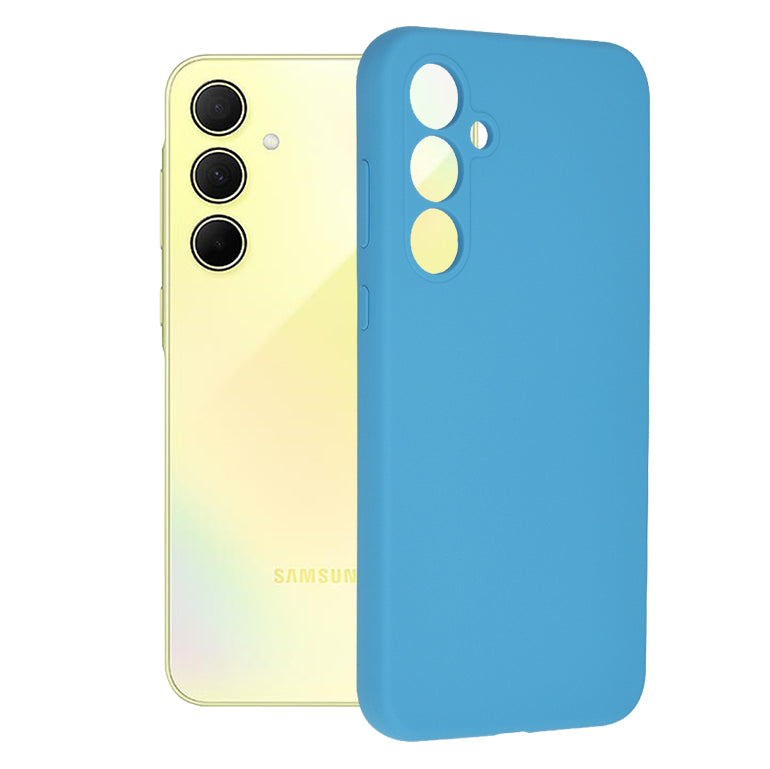 Husa de protectie Techsuit Soft Edge Silicone compatibila cu Samsung Galaxy A35 5G, acoperire spate, albastru deschis