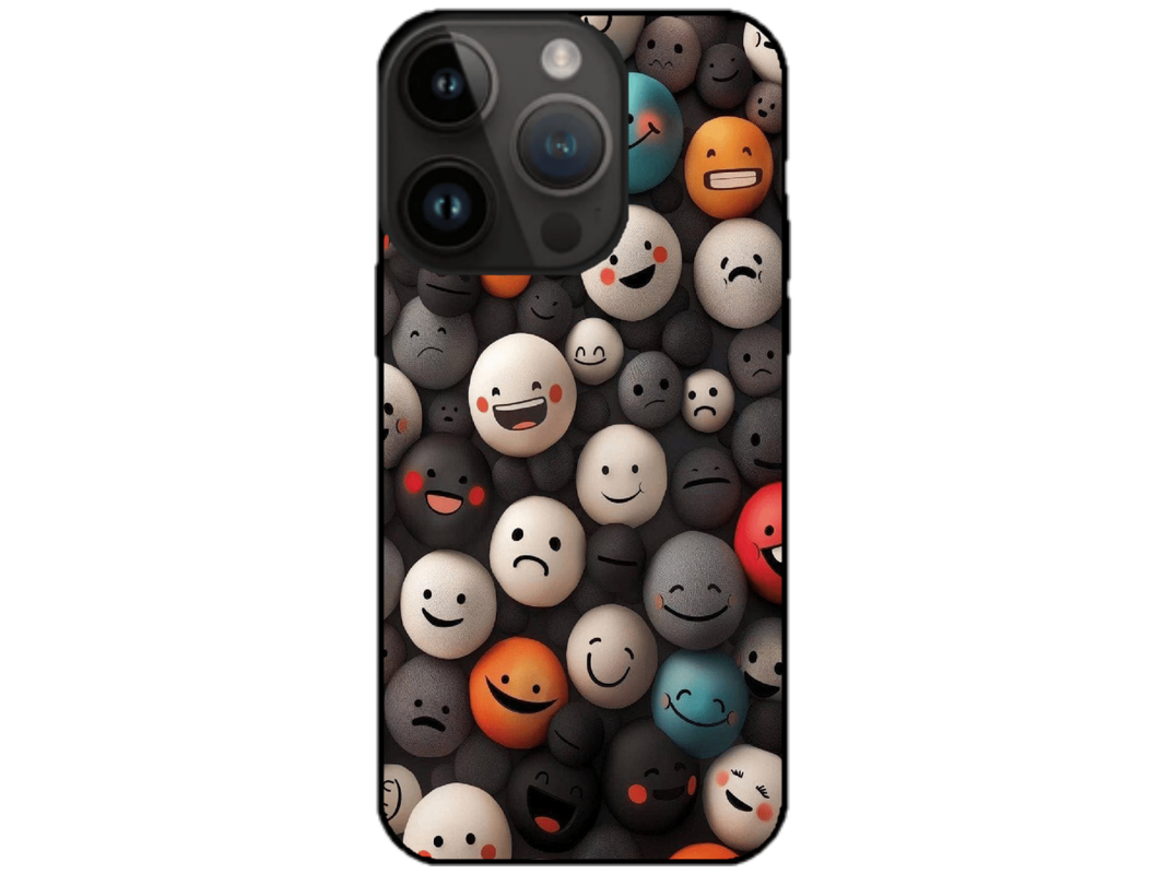 Skin Smiley Faces, compatibil cu Apple iPhone 15 Pro, M0025