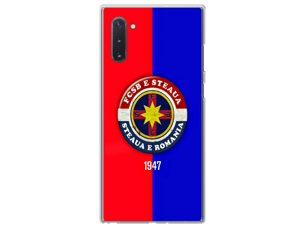Husa Silicon HQCover compatibila cu Samsung Galaxy Note 10, model FCSB Steaua, rezistenta la socuri si zgarieturi, SP1M00003